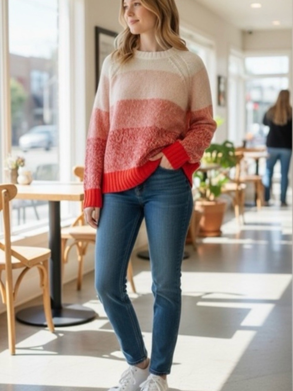 aerie Striped Crewneck Sweater